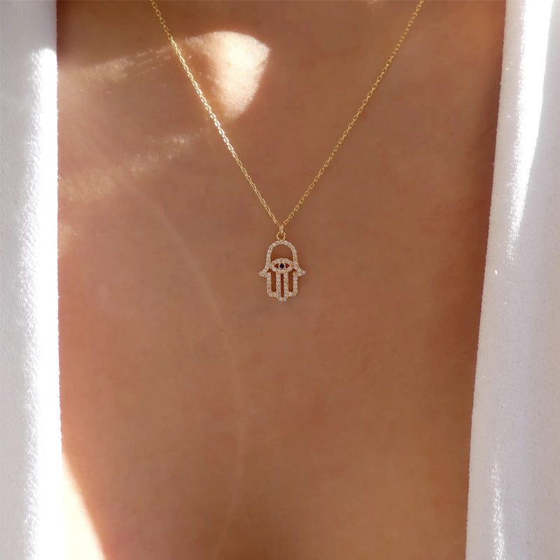 Of God Crystal Simple Devil's Eye Personalized Clavicle Chain Female Necklaces MegaBDM