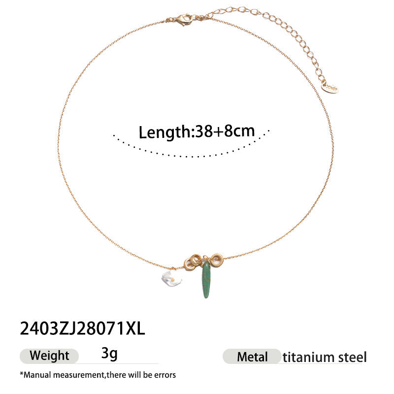 Fashionable Exquisite Twin Light Luxury Green Phantom Natural Real Pearl Necklaces - Pendant 2403zj28071xl MegaBDM