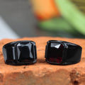 Men's Vintage Black Ruby Fashion Punk Hip Rings MegaBDM