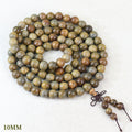 Women's & Men's Sandalwood Submerged Old Materials Beads Chinese Bracelet - [Long Style] 10mm about 108 Pieces MegaBDM