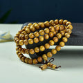 Women's & Men's Natural Gold Sandalwood Beads Fashion Collectible Artsy Bracelet - 6mm * 108 Pieces Seiko Style MegaBDM