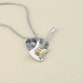 Women's & Men's Personalized Music Guitar Pick Hip Hop Pendants - Golden Guitar/Gray Pick/70cm Corn Chain MegaBDM