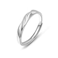 Mobius Strip Love Frequency Couple Open Adjustable Female Rings - Men's / White Copper MegaBDM