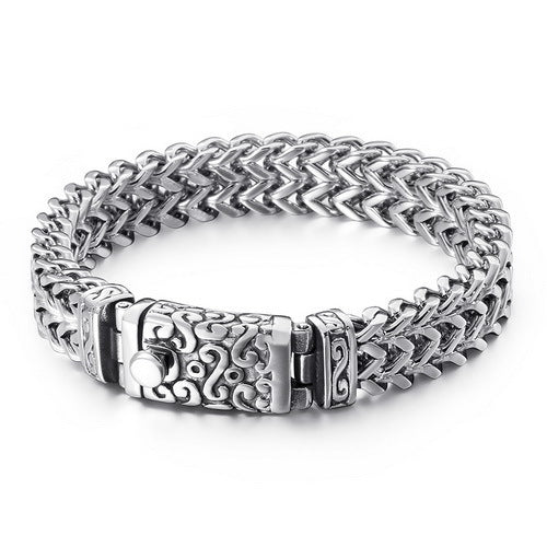 Men's Personalized Titanium Steel Keel Chain Punk Diamond Bracelet - 18cm=KB113828-BD MegaBDM