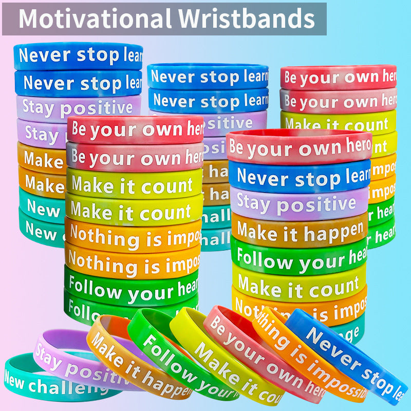 Flag Inspirational Faith Silicone Horse Party Graduation Rings - Mixed Color Inspirational Bracelet 10 Models 2 Each MegaBDM