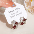 Exquisite Sweet Cutout Fritillary Plate Clover Flower Niche Earrings - B MegaBDM
