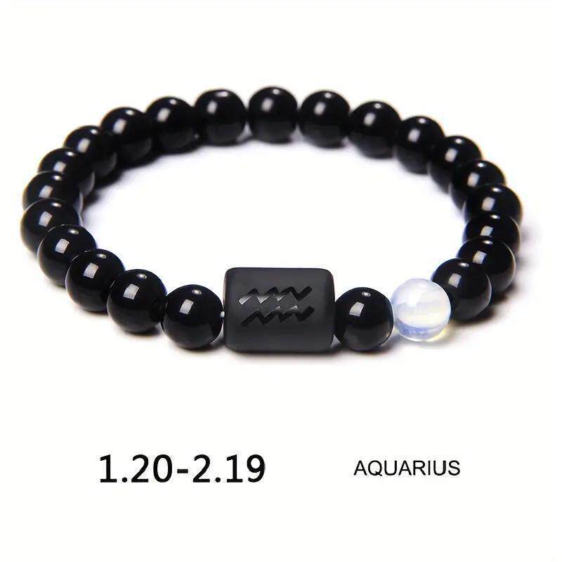 Xi Twee Constellation Elastic Tigereye Agate Bracelet - Aquarian (White Pearl without Card) MegaBDM