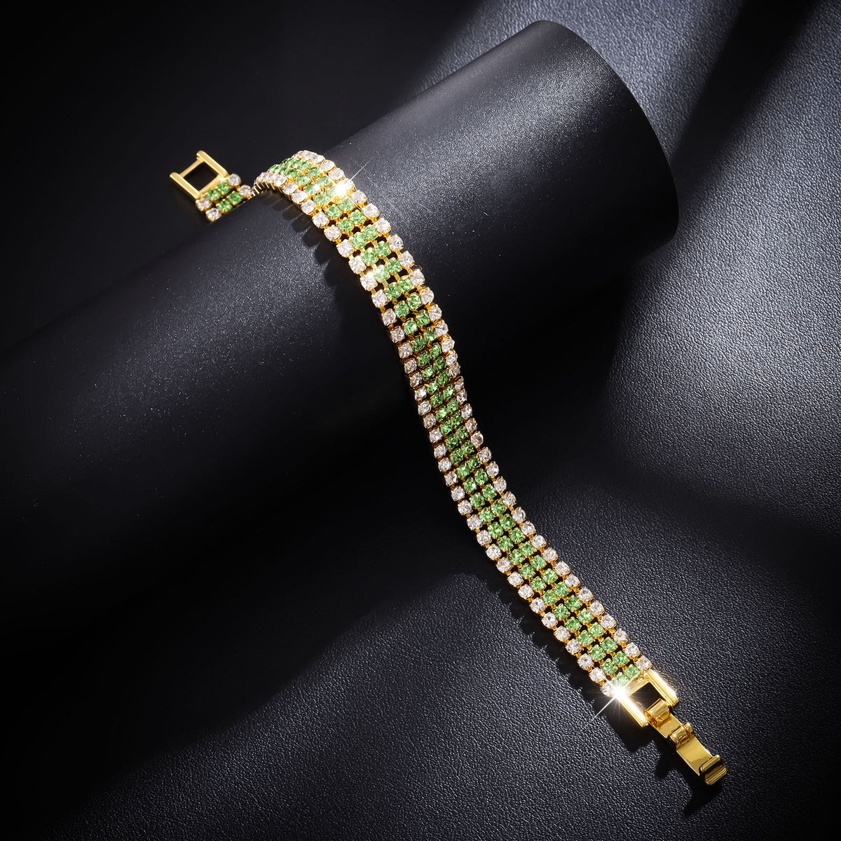 Women's Luxury Roman Crystal Gold Simple Full Diamond Bracelets - Golden Lvzuan MegaBDM