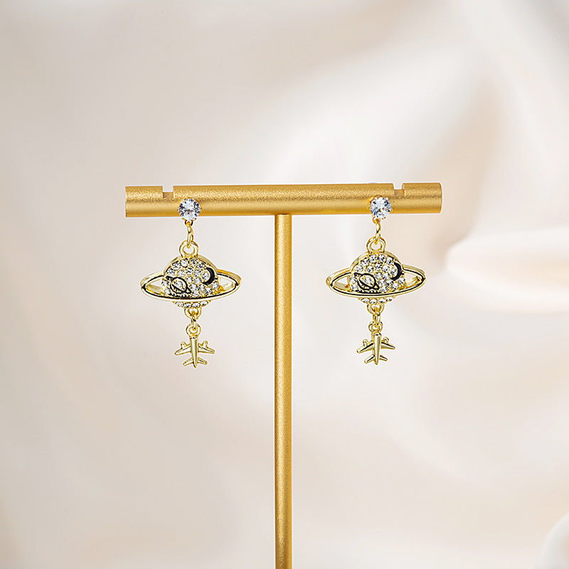 Diamond Butterfly Flower Pearl Graceful Fashionable Long Earrings - E1141 MegaBDM