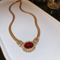 Clavicle Chain Temperament Trend Retro Easy Necklaces - 65# Necklace-Golden-Red MegaBDM