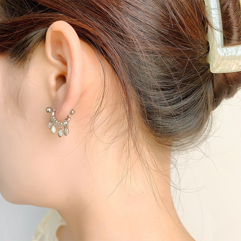 Bone Female Niche Design Advanced Screw Tightening Buckle Fashion Earrings MegaBDM