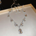 Set Graceful Fashionable High-grade Sweater Chain Light Luxury Cold Necklaces - 21# Necklace-Silver Water Drops (2-Piece Set) MegaBDM