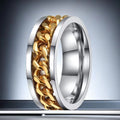 Men's Stainless Steel Chain Niche Trendy Titanium Rings - 23-b-1 Chain Gold (Faded Package Returned) / No. 5 MegaBDM