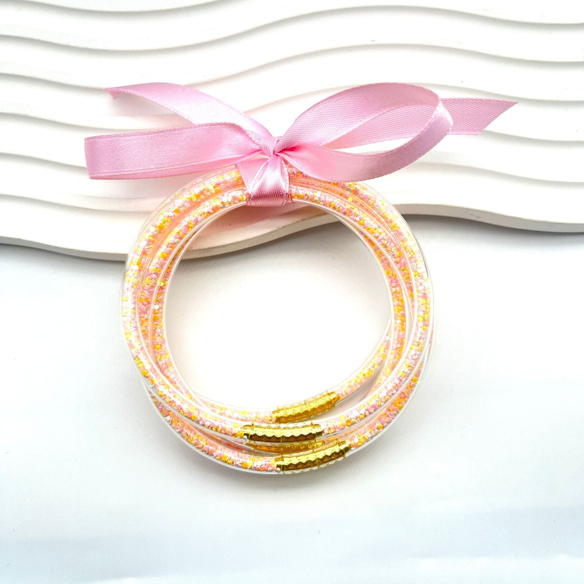 Glamorous Fashion Silicone Bright Simple Couple Bracelets - Peach MegaBDM