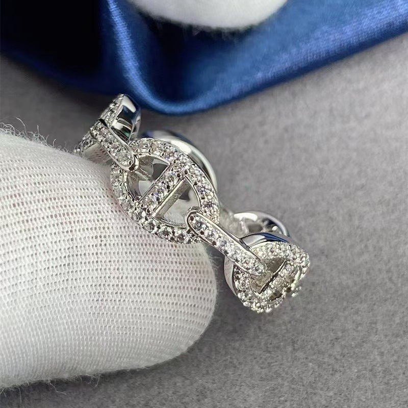 Zi Full Diamond Pig Nose Advanced Bracelet - Silver Ring / Standard MegaBDM