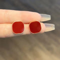 Women's Retro Style Red Fashionable Elegant High-grade Light Earrings - No. 5 C7017 MegaBDM