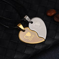 Steel Black White Cat Couple Creative Necklaces - NST-0083 Love Gold and White MegaBDM