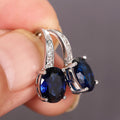 Comfortable Shi Fashion Elegant Zircon Female Earrings - E819 Blue MegaBDM