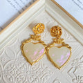 Heart Magic Color Polarized Simple Rose Fresh Stud Earrings - B388 White Ear Clip MegaBDM