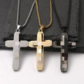 Korean Style Male Female Personality Three-dimensional Cross Trendy Grace Stainless Necklace MegaBDM