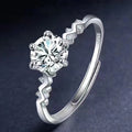 Eight Hearts Arrows Zircon Imitation Moissanite Female Male Six Claw Ring - Drnj51 [1 Karat] NJZ-225 / Adjustable Opening MegaBDM