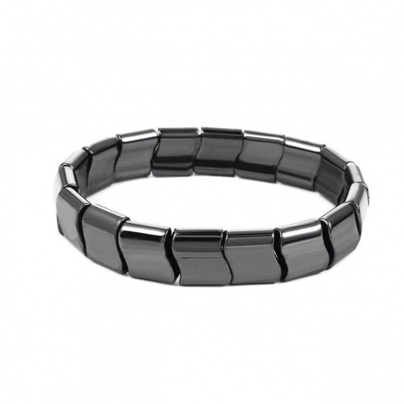 Men's Magnetic Haematite Energy Geometric Shape Titanium Steel Bracelets - Water Ripple MegaBDM