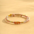 Dragon Boat Festival Colorful Rope Small Red Hand-woven Tiger Head Bracelet - 40 peach blossom knot iridescent thousand-strand rope [orange] MegaBDM