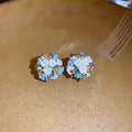 Women's Personality Fashion Trendy Light Luxury High-grade Earrings - 32# Silver Needle-Blue-Flower MegaBDM