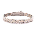 Luxury Fashion Rose Flower Magnet Diamond Single Bracelet - Four-Leaf Clover-Silver Magnet Bracelet MegaBDM