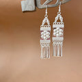Sier Ethnic Style Peacock Retro Ear Hook Vintage Scenic Spot Earrings - 3055 MegaBDM