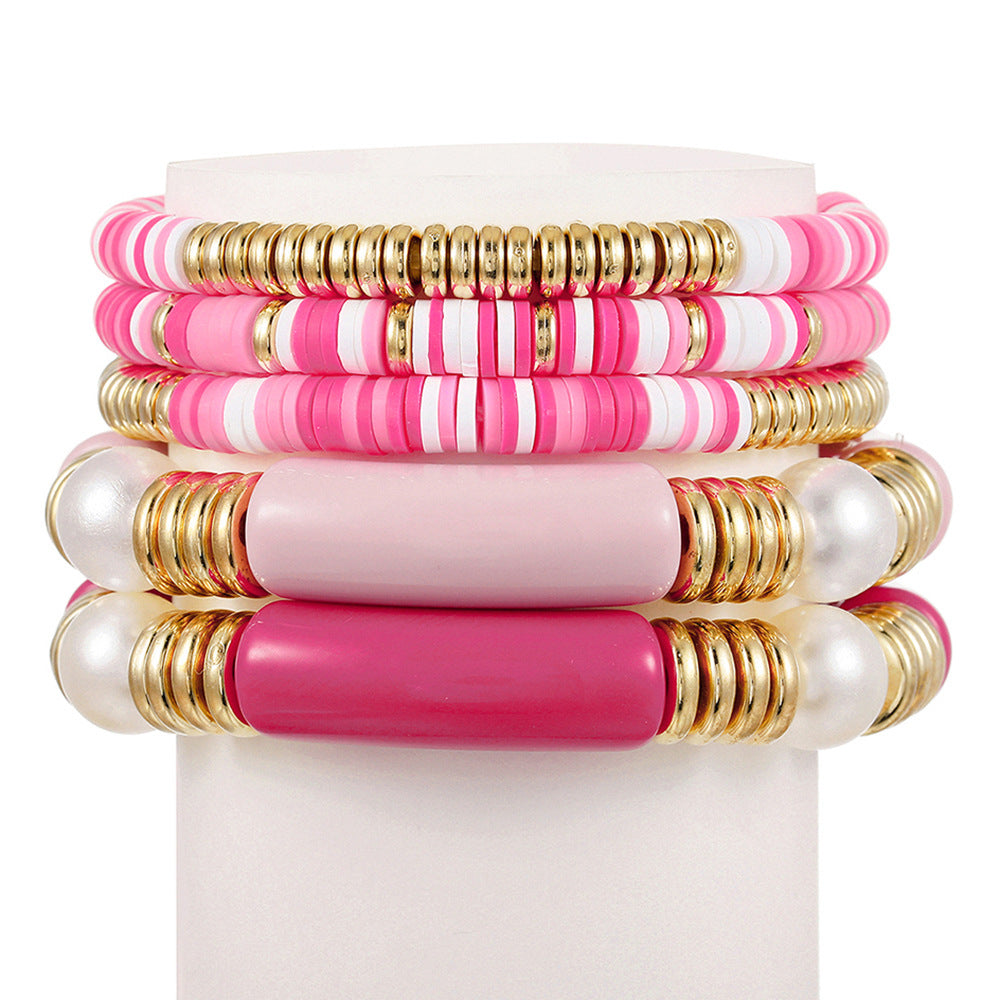 Bohemian Color Polymer Clay Acrylic Ethnic Bracelet - ZXS0250-1 MegaBDM