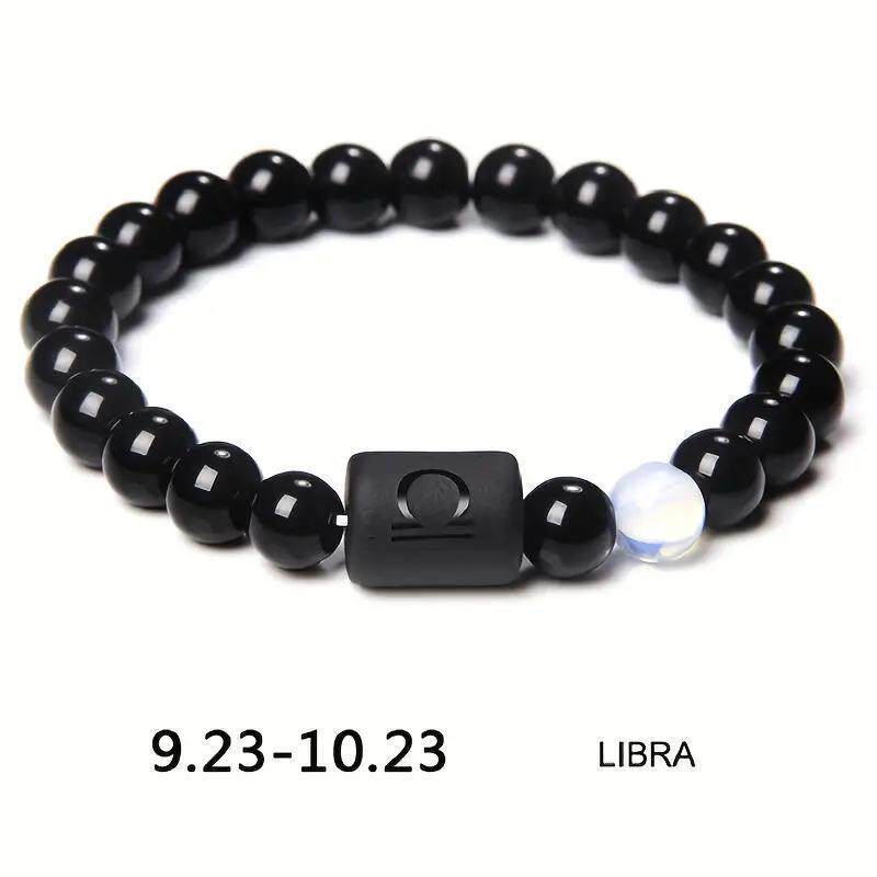 Xi Twee Constellation Elastic Tigereye Agate Bracelet - Libra (White Pearl without Card) MegaBDM