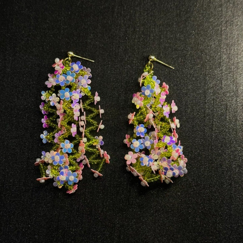 Vintage Pink Geometric Sweet Flowers Ear Stud Earrings - 0268 Ear Studs MegaBDM