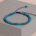 Abacus Beads Emperor Turquoise Woven Couple Bracelet - Dark Blue Tube Beads MegaBDM