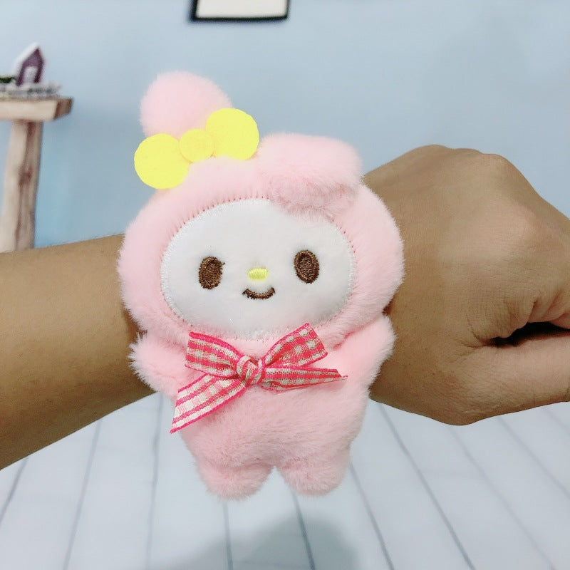 Children's Plush Cartoon Pop Cute Sun Flower Couple Female Dinosaur Slap Bracelet - 33# Bow Tie Melody MegaBDM