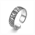 Retro Punk Irregular Simple Twist Pattern Open Ring - Wrinkle Style / Adjustable Opening MegaBDM