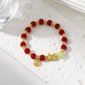 Style Chinese Dragon Female Life High Bracelet - Red Fire Green Jade Dragon MegaBDM
