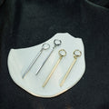Korean Style Simple Geometric Lines Clip Daily Commuter Long Earrings MegaBDM