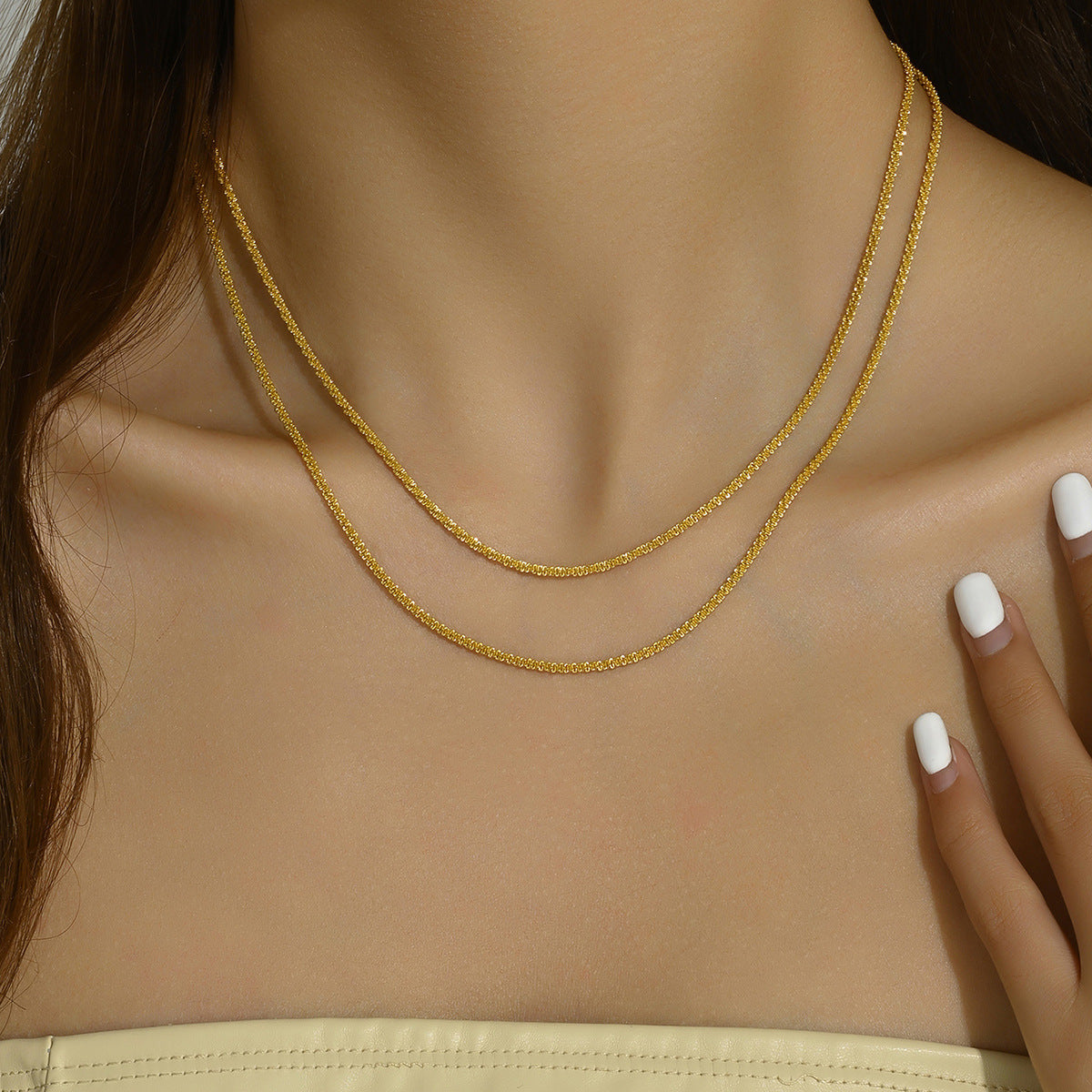 Small Pieces Of Sier Snake-shaped Clavicle Chain Necklaces - Nl720 Gold MegaBDM