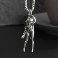 Cool Elegant Unique Alloy Kneeling Cute Pendants - Braided-Hair Girl [Pendant Necklace] MegaBDM