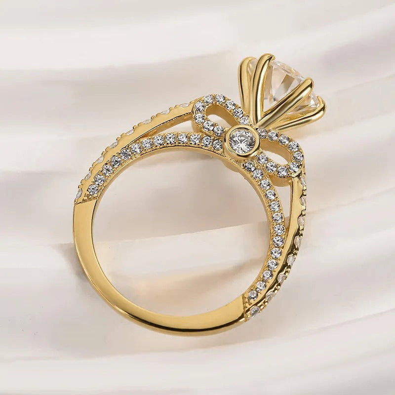 Shi Old Style Inlaid Female Bow Side Design Ring MegaBDM