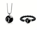 Women's Fashionable Black Time Stone With English Letters Necklace - Y MegaBDM