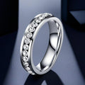 Stainless Steel Starry With Diamonds Diamond Ring - 18-d-3 Steel Color Diamond 4mm Wide / No. 5 MegaBDM