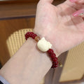 Cute Kitten Beaded Good-looking Combination Cat Bracelet - M450 [Kitten Cinnabar Bracelet]] MegaBDM