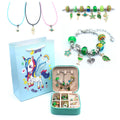 Children's Pink Crystal String Beads Unicorn Cute Bracelets - Green Unicorn Gift Box MegaBDM