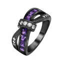 Electroplating Amethyst Popular Creative Ladies Hand Ring - Purple Blue Black / No. 5 MegaBDM