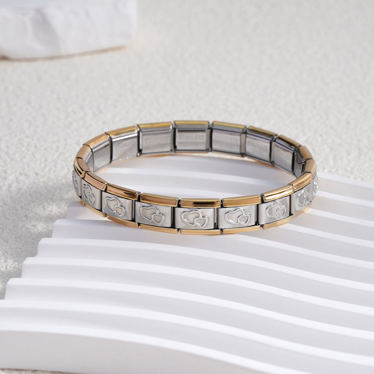 Innovative Classic Module Gold-plated Pattern Stainless Bracelets MegaBDM