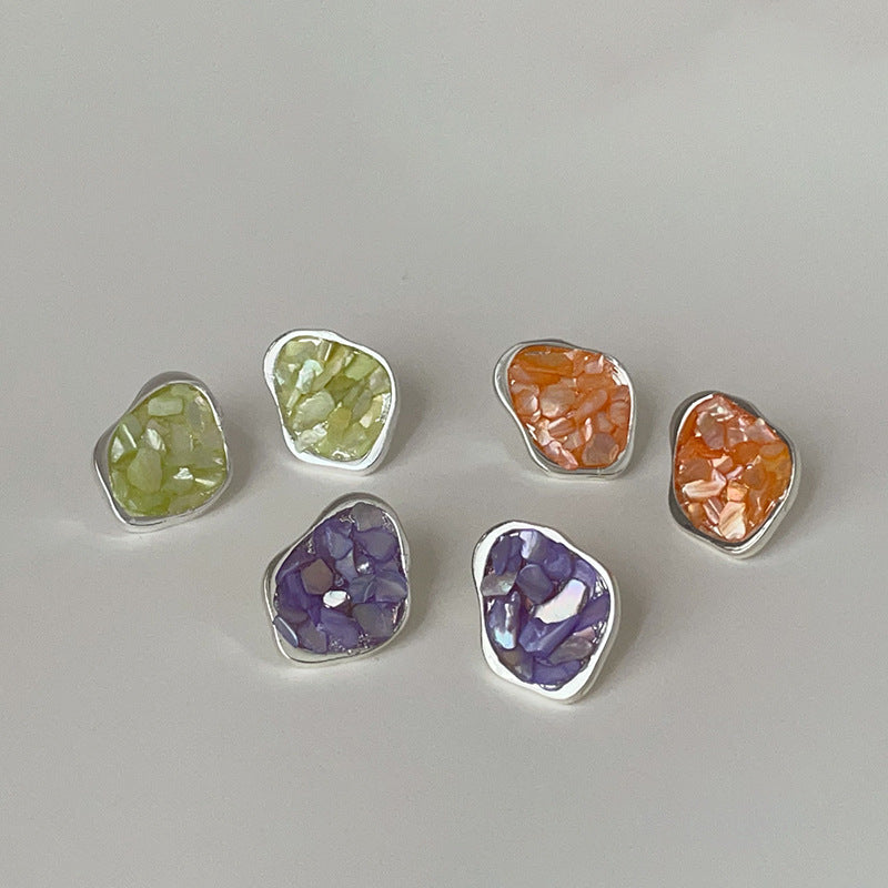 Broken Shell Irregular Ear Female Mild Luxury Retro Earrings MegaBDM