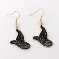 Series Horror Funny Alternative Black Cat Alloy Earrings - Wizard hat MegaBDM