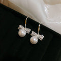 Women's Style Refined Zircon Flower Pearl Light Luxury High-grade Ear Earrings - 28# Ear Hook-Silver MegaBDM